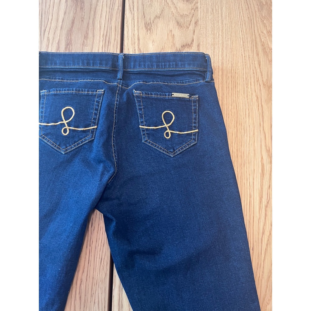 Lilly Pulitzer Skinny Jeans Womens Size 10 Dark Blue Denim Preppy Gold Detail